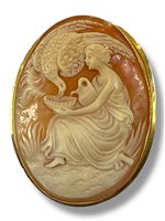 Spilla Mandile 1922 Donna Cammei antichi in Oro Conchiglia 1MSPC5 - 1MSPC5
